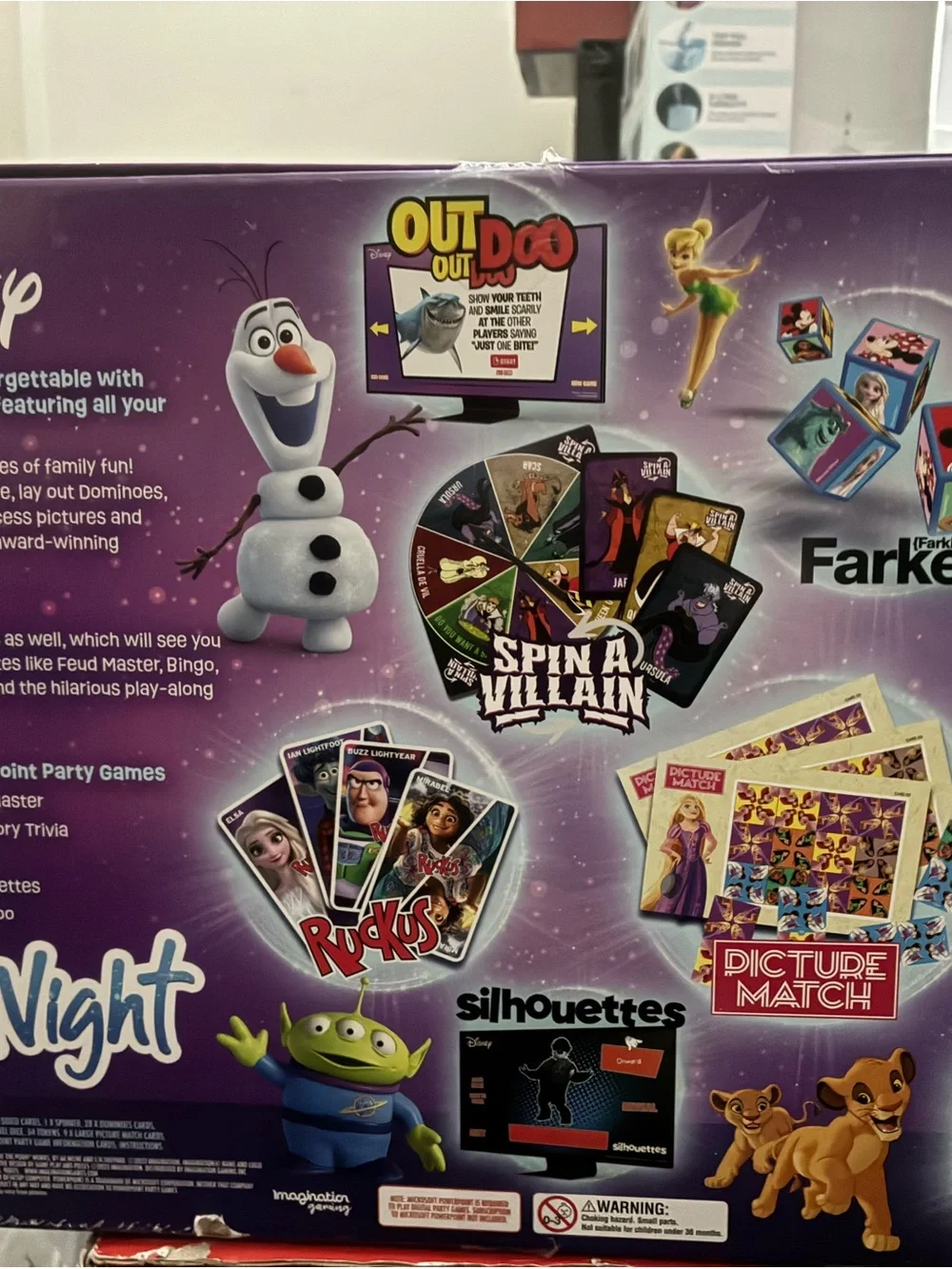 Disney Game Night Party Game - Blue, Green, Purple